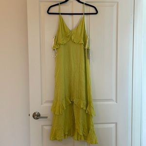 Lulus lime green midi dress - M